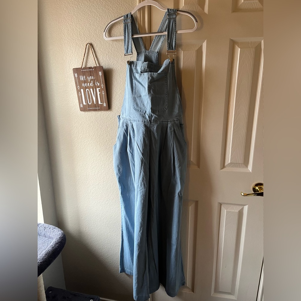 Faux denim jumpsuit